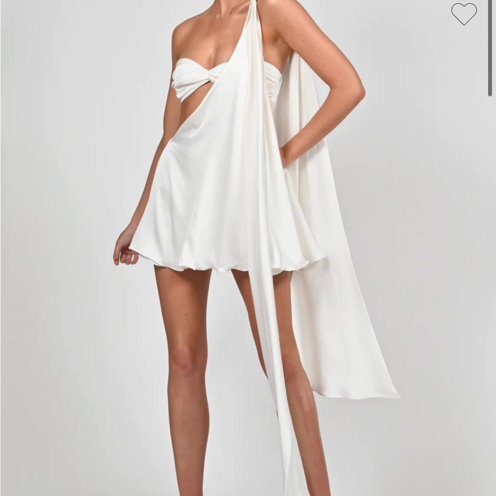 Dolls House Fashion Anthia White Cut out satin dress